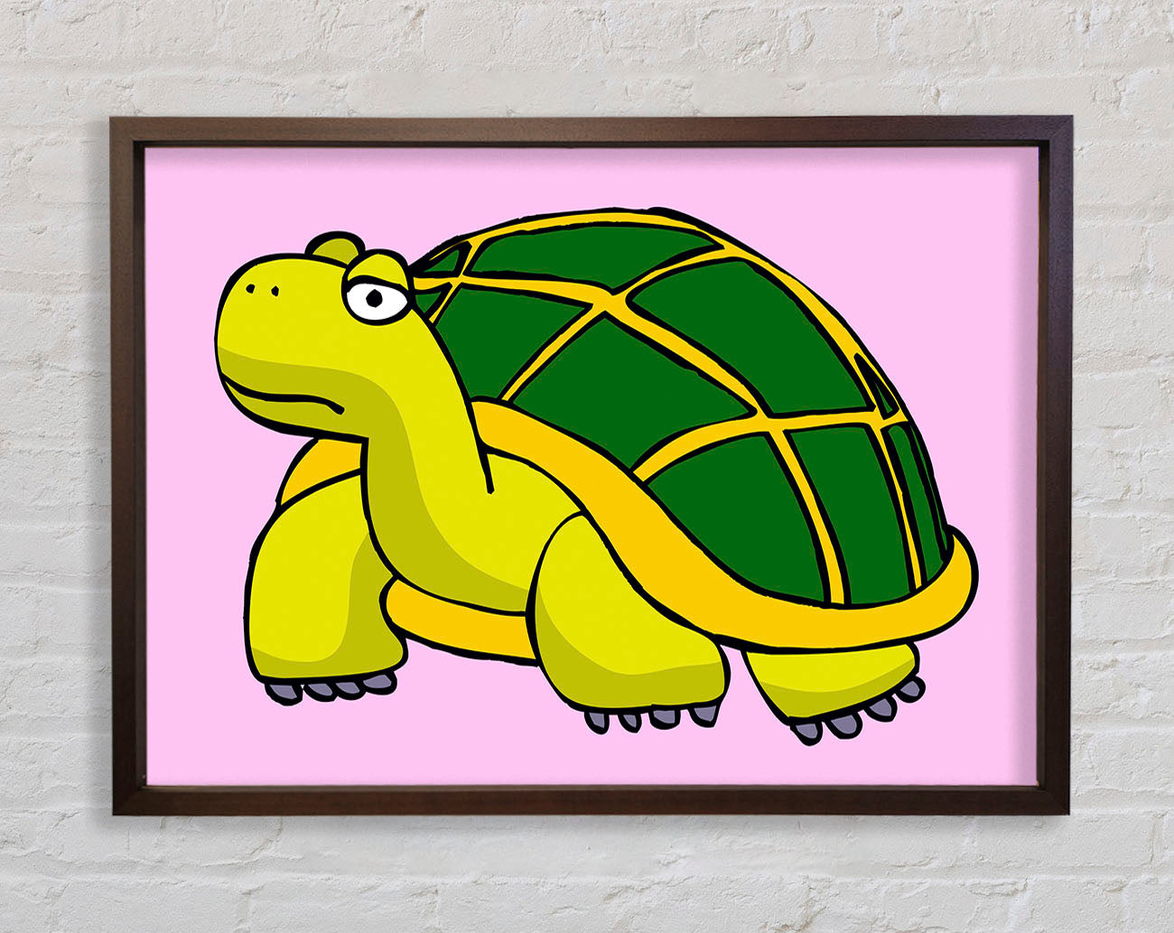 Big Turtle Pink Framed Wall Art