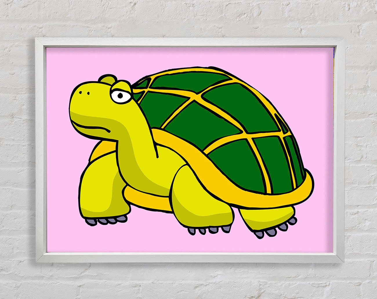 Big Turtle Pink Framed Wall Art