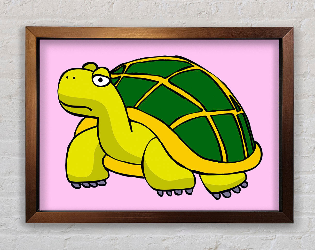 Big Turtle Pink Framed Wall Art