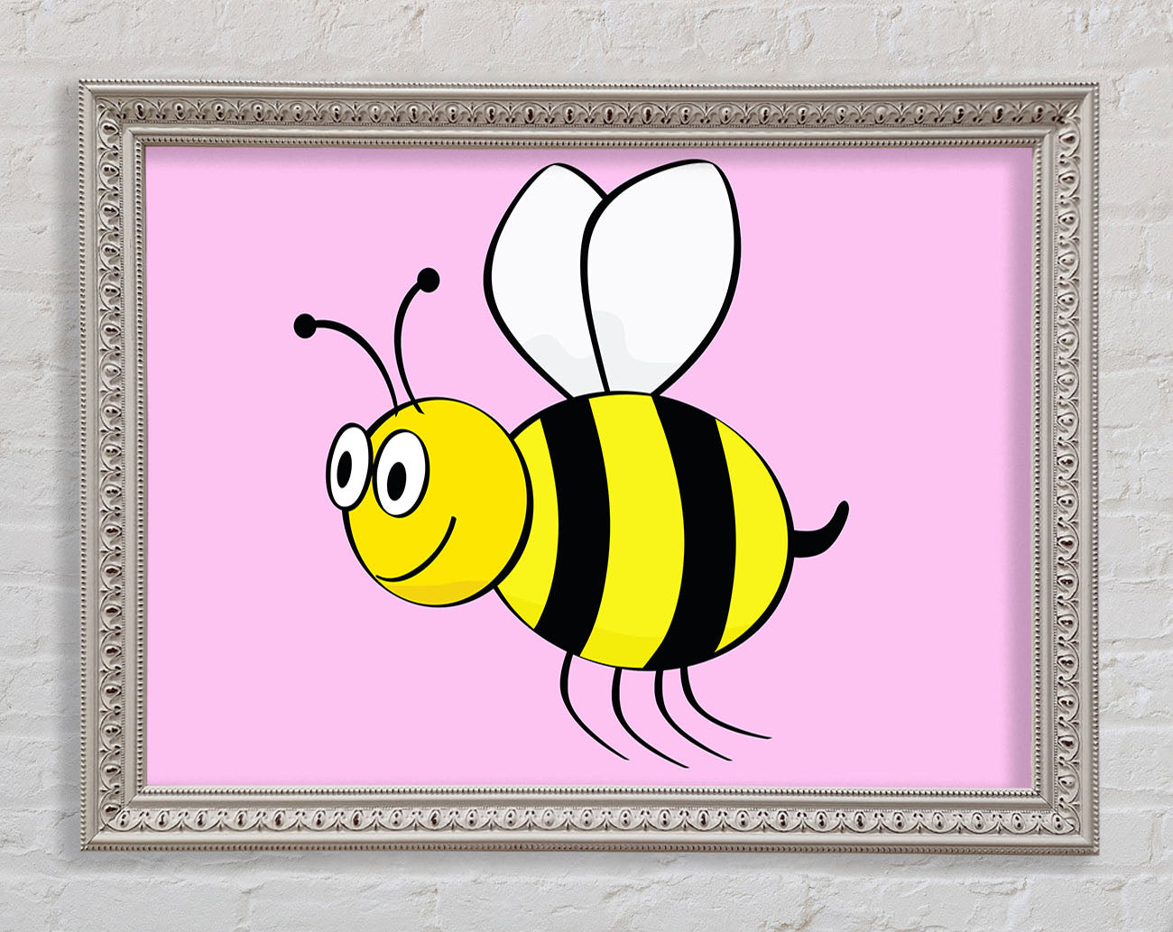 Buzzing Bee Pink Framed Wall Art