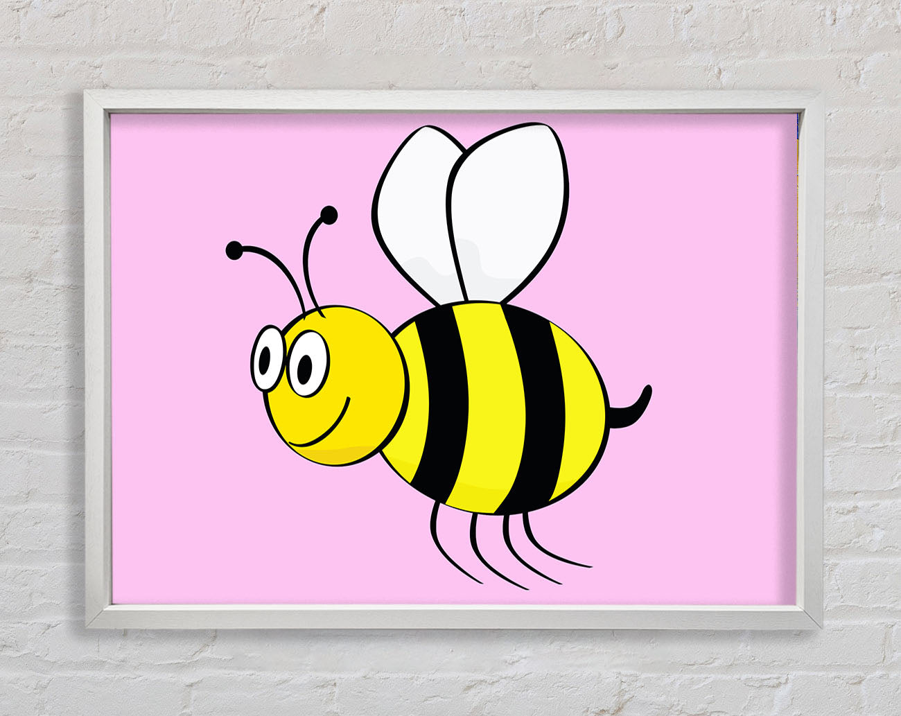 Buzzing Bee Pink Framed Wall Art