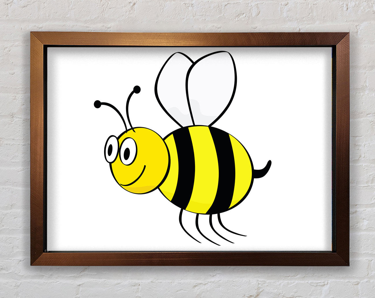 Buzzing Bee White Framed Wall Art