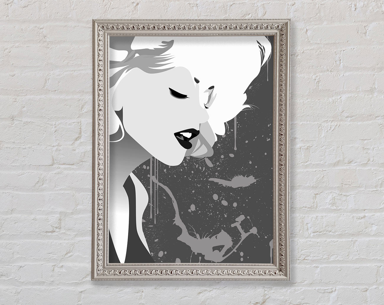 Angel Face Grey Framed Wall Art