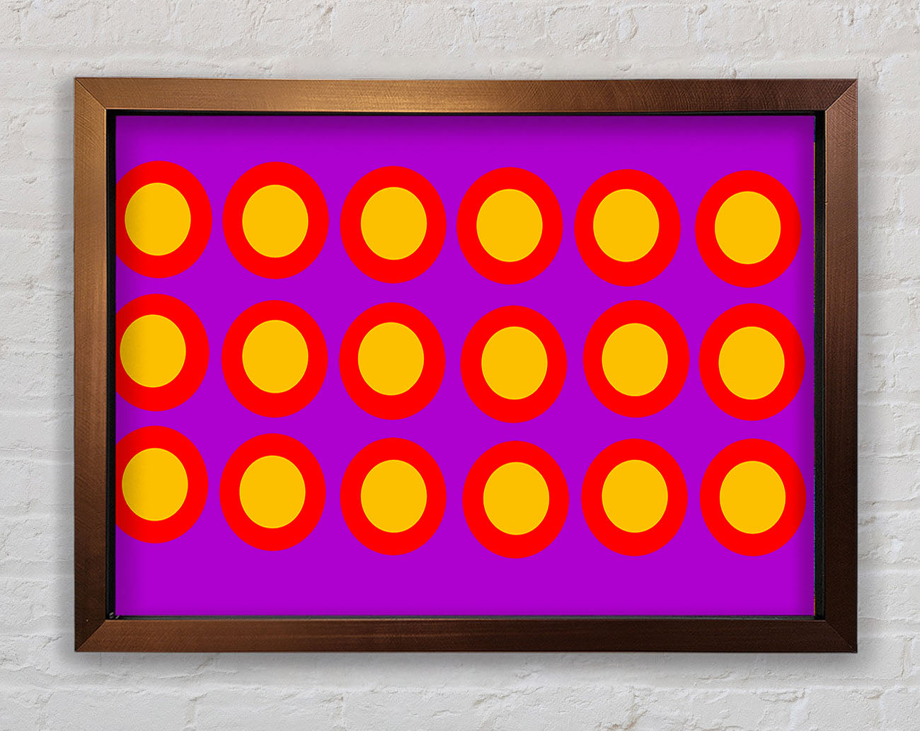Circles Of Light Yellow On Purple Framed Wall Art
