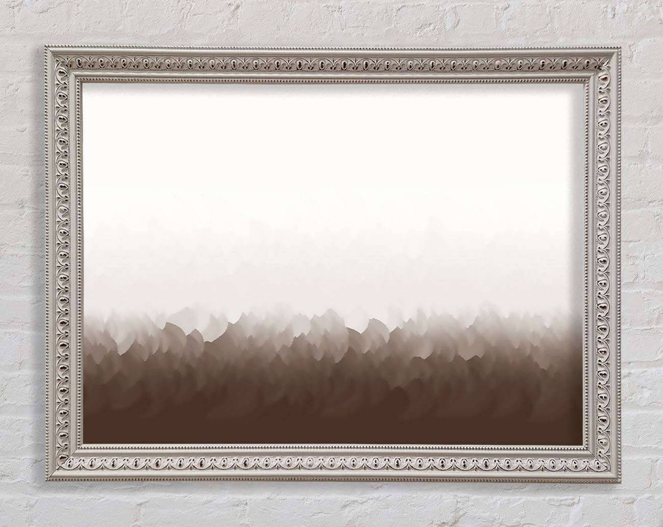 Abstract Ocean Beige On White Framed Wall Art