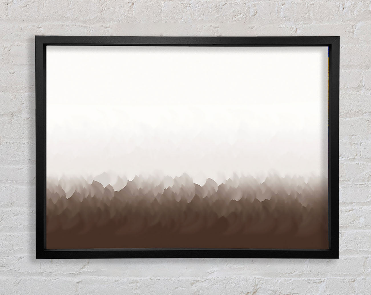 Abstract Ocean Beige On White Framed Wall Art