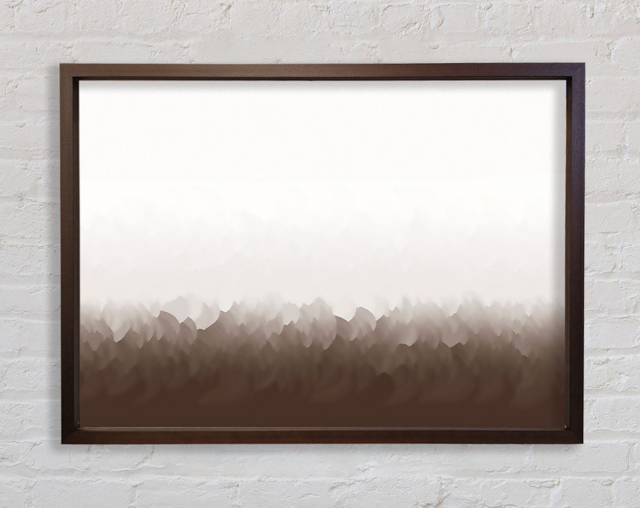 Abstract Ocean Beige On White Framed Wall Art