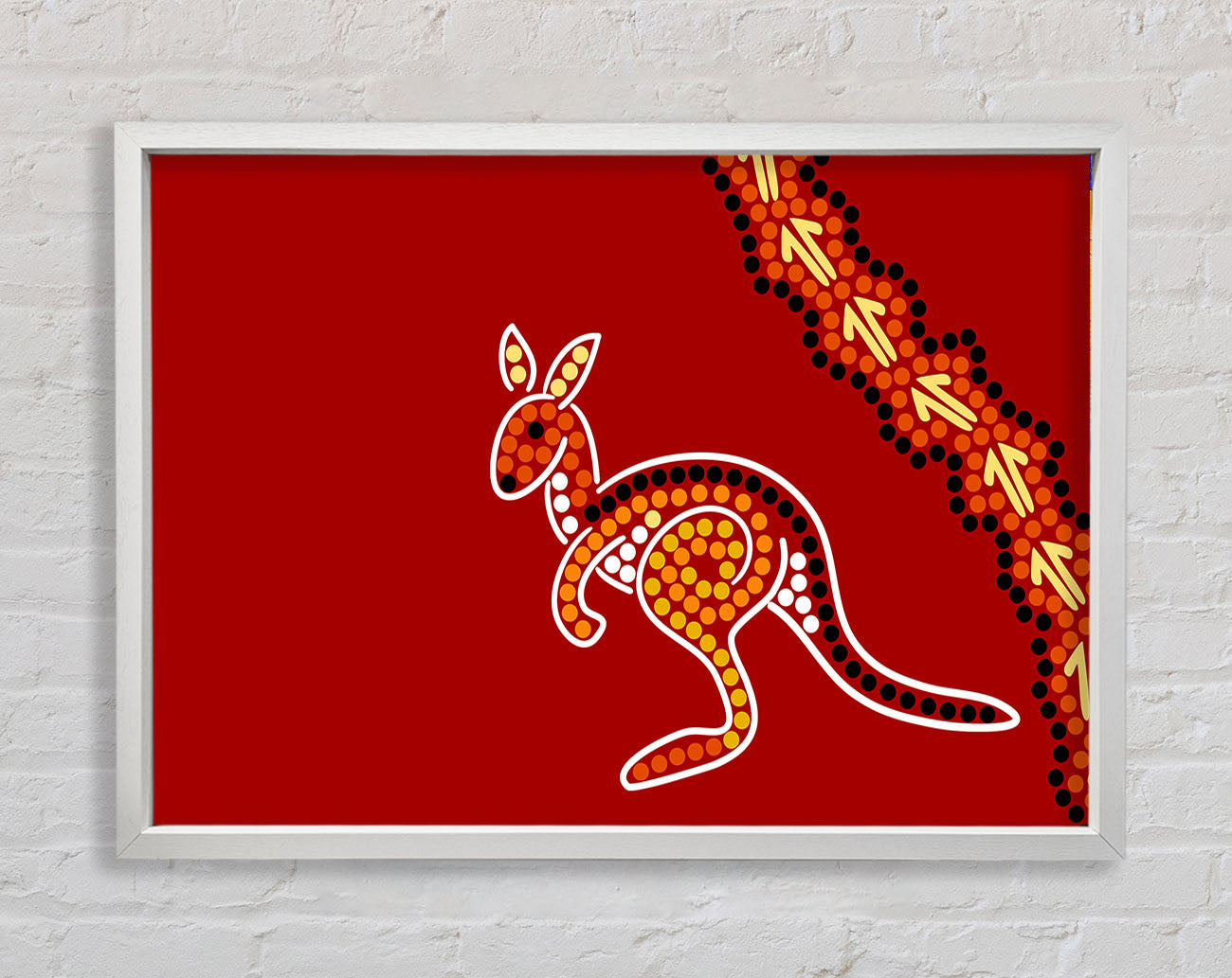 Aboriginal Native Australian Kangaroo Framed Wall Art
