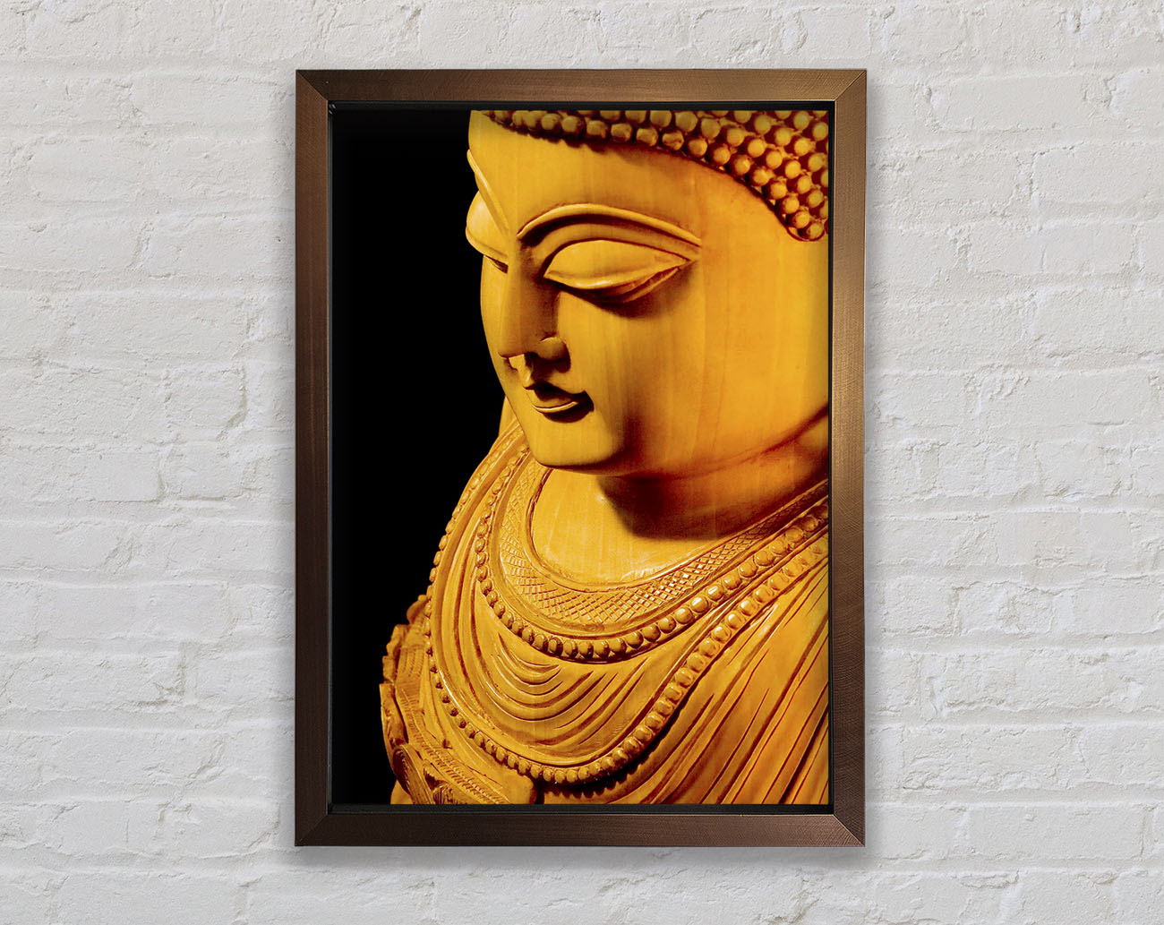 Buddha In Golden Light Framed Wall Art