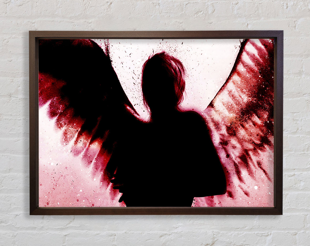 Angels In The Night Red Framed Wall Art