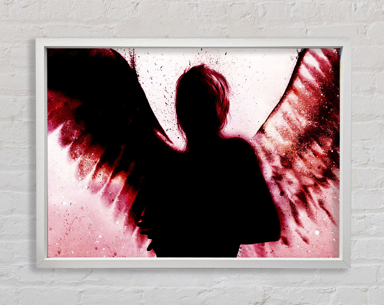 Angels In The Night Red Framed Wall Art