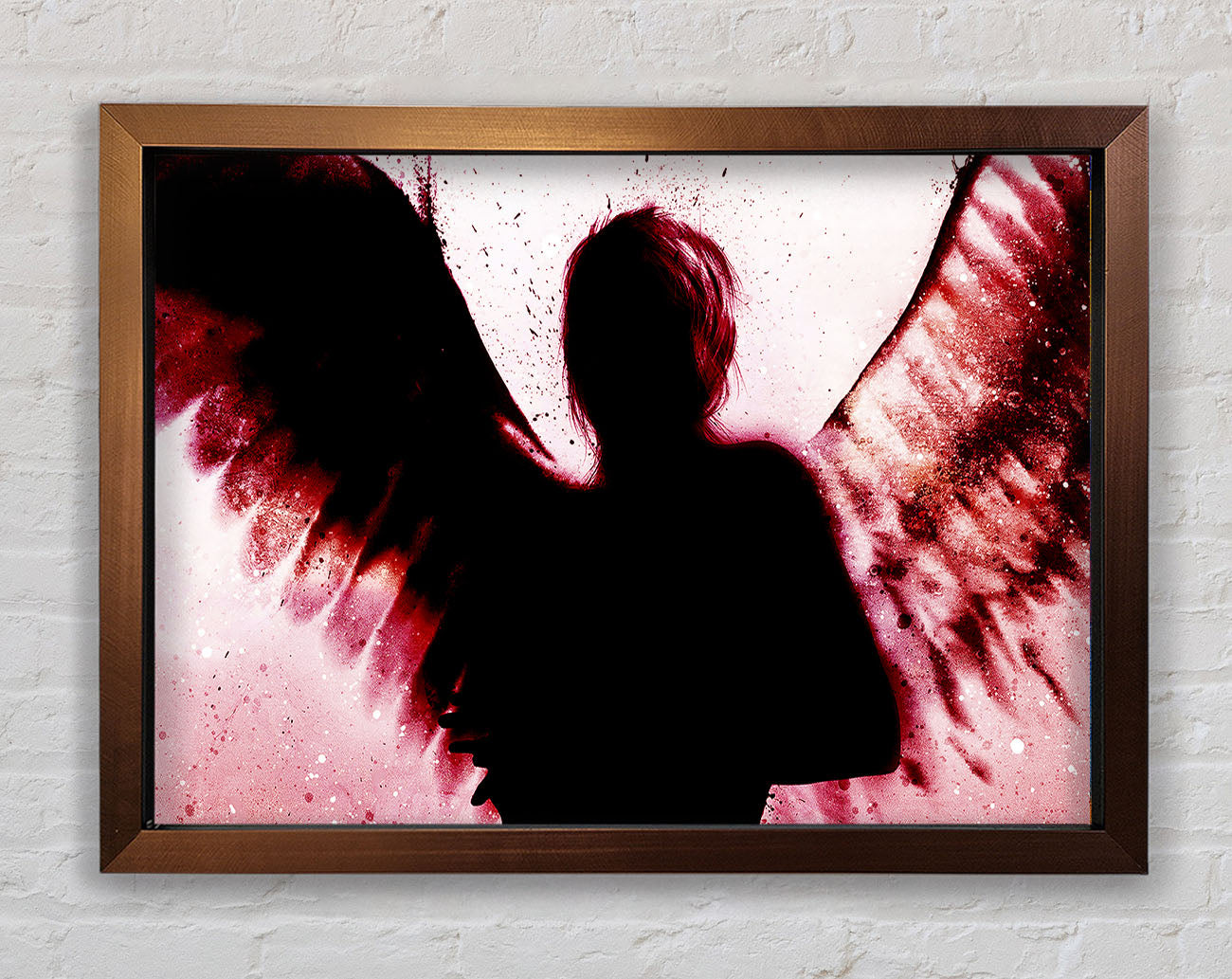 Angels In The Night Red Framed Wall Art