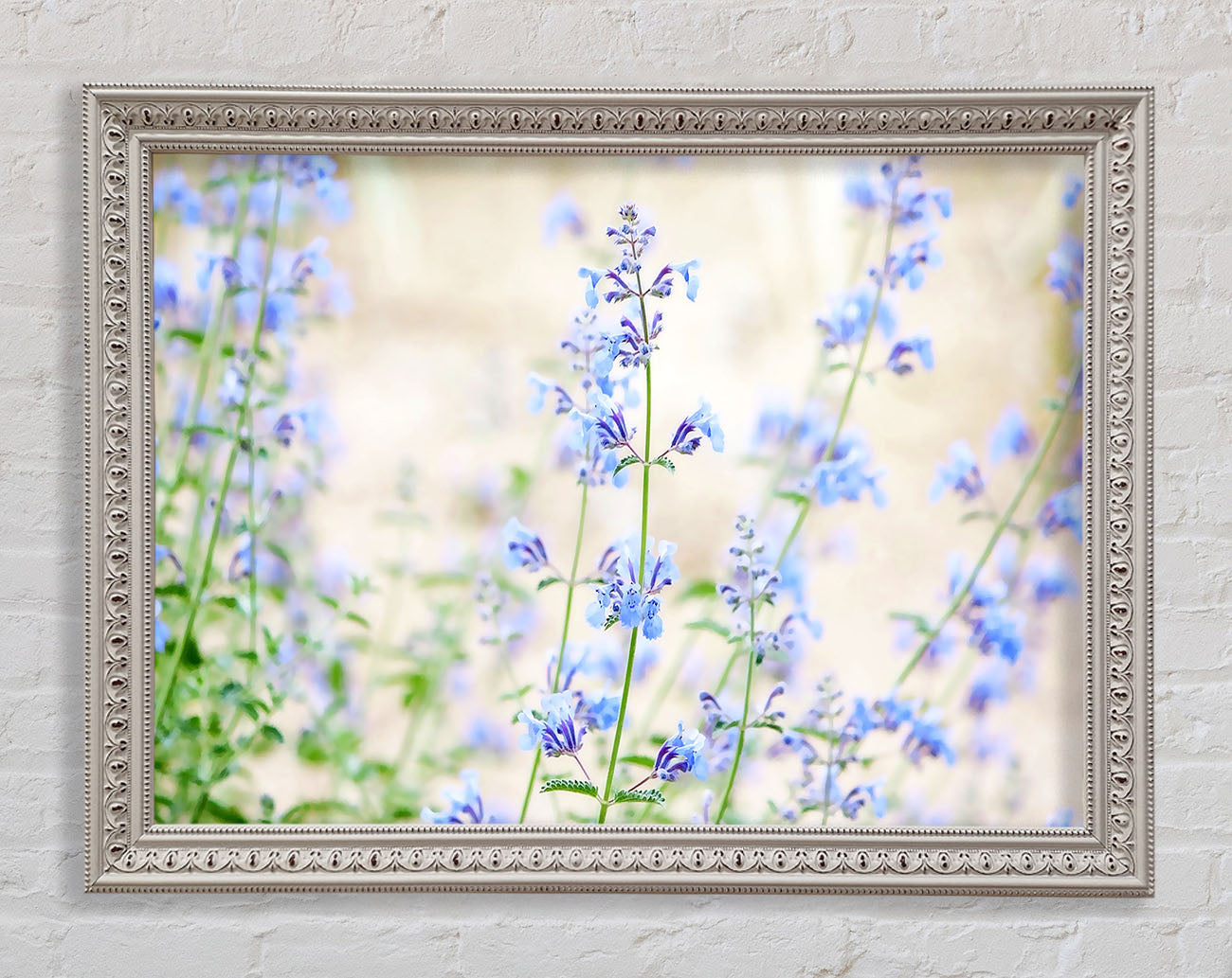 Blue Small Flowers Framed Wall Art