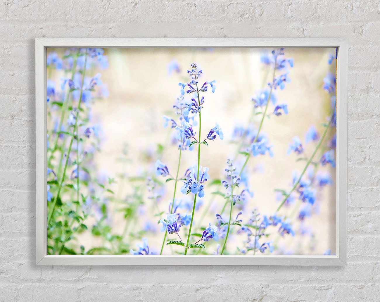 Blue Small Flowers Framed Wall Art