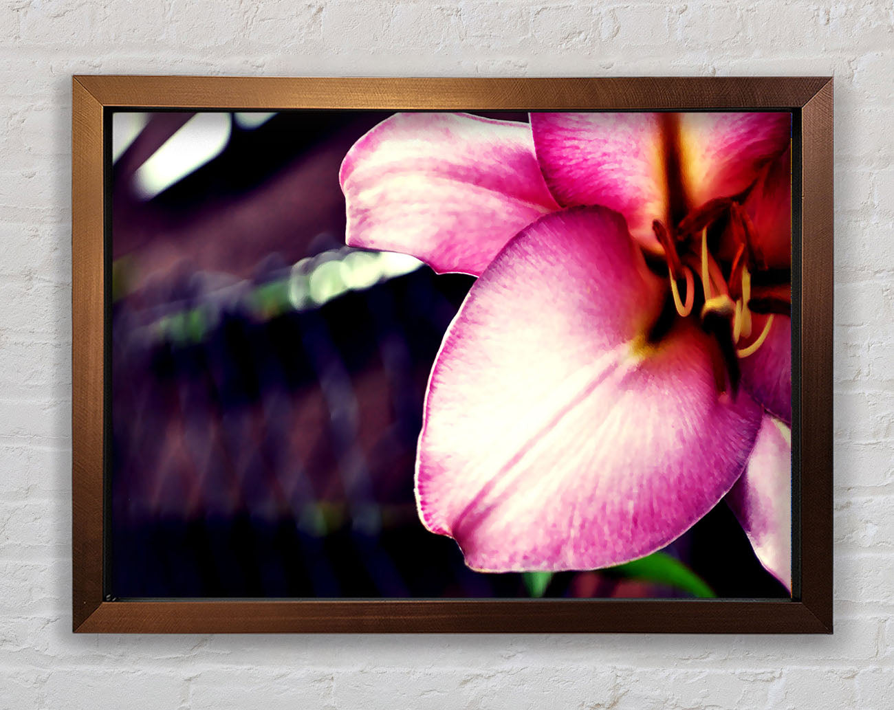 Close_up Of A Pink Petal Framed Wall Art