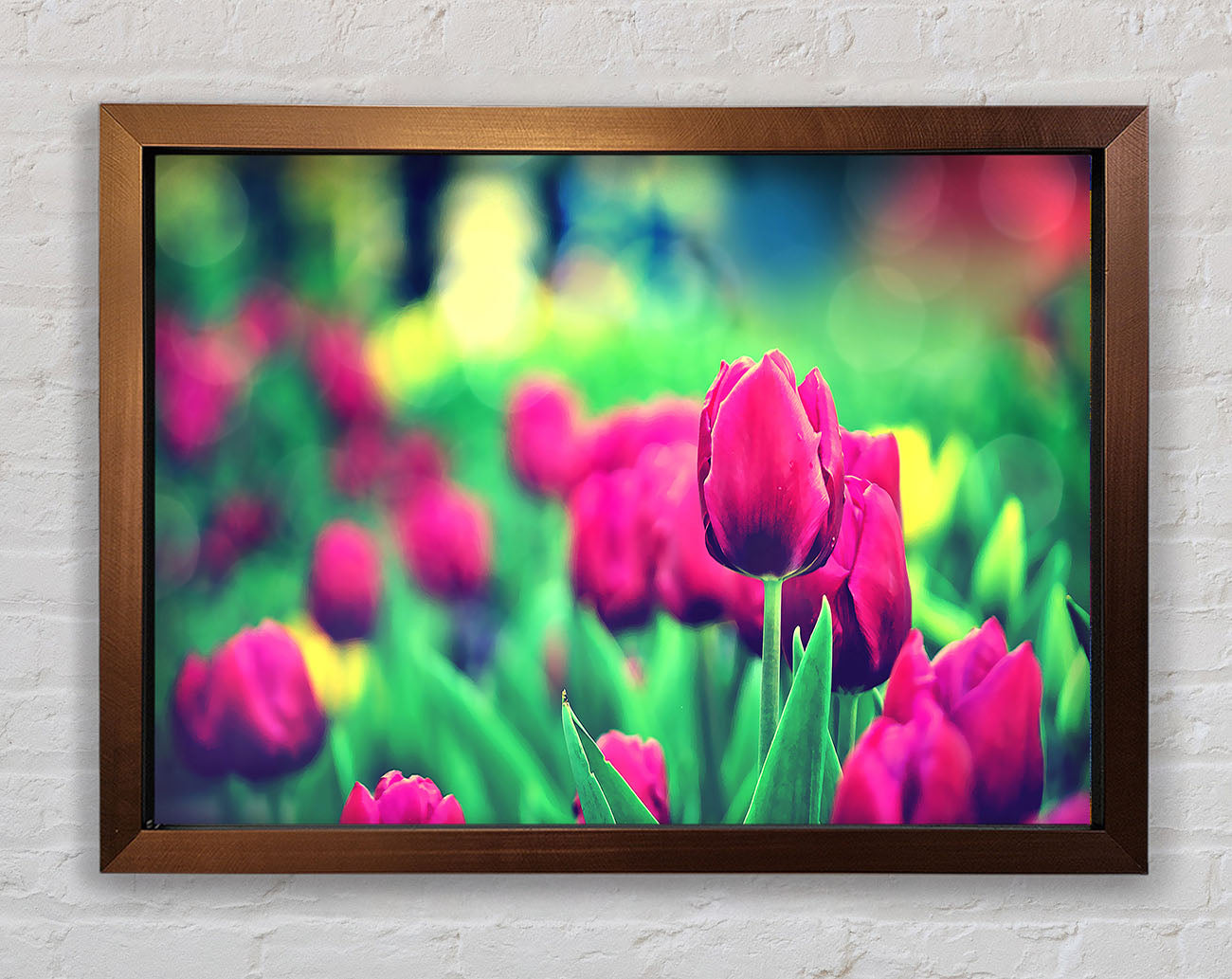 Cerise Tulip Garden Framed Wall Art