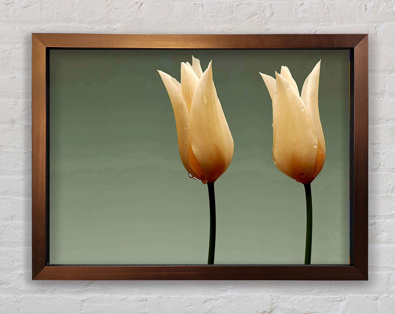 Cream Fire Tulips Framed Wall Art