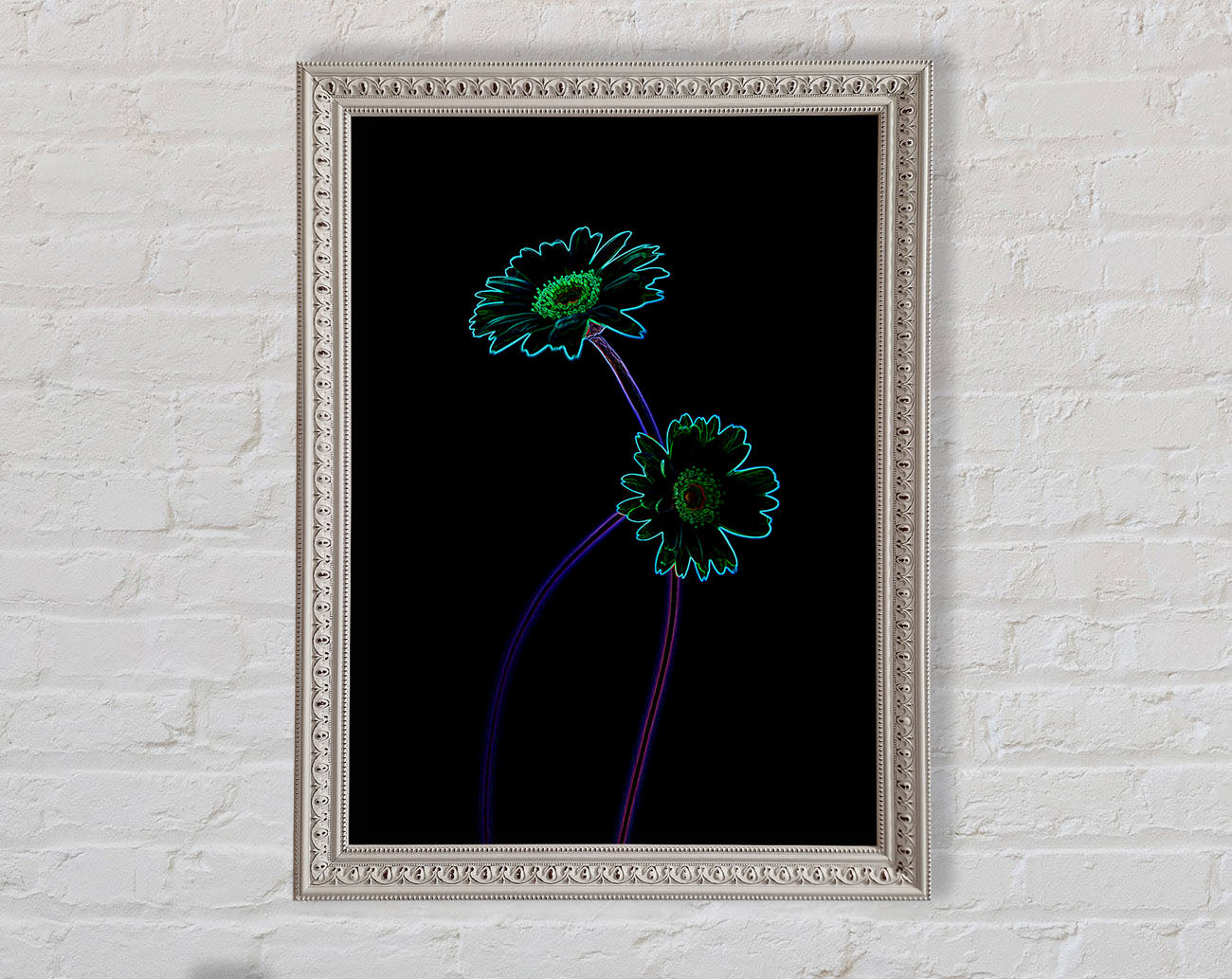 Abstract Neon Floral 26 Framed Wall Art