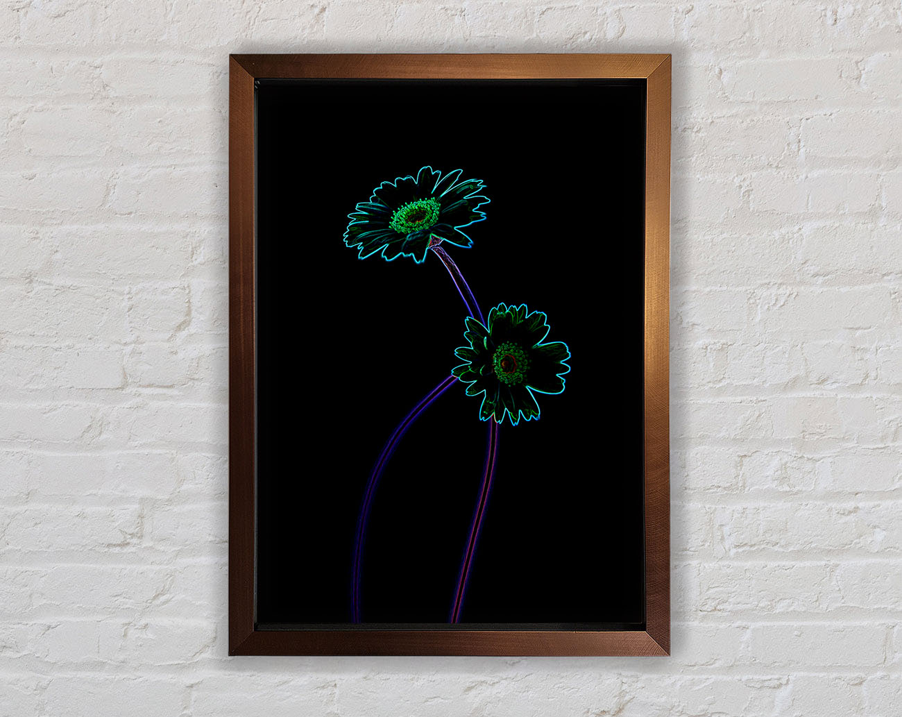 Abstract Neon Floral 26 Framed Wall Art
