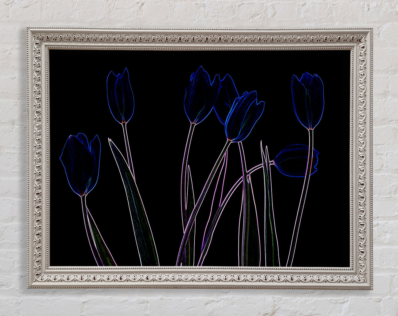 Abstract Neon Floral 23 Framed Wall Art