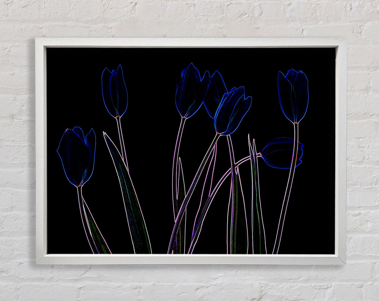 Abstract Neon Floral 23 Framed Wall Art