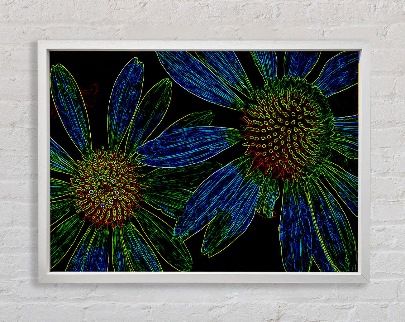 Abstract Neon Floral 18 Framed Wall Art