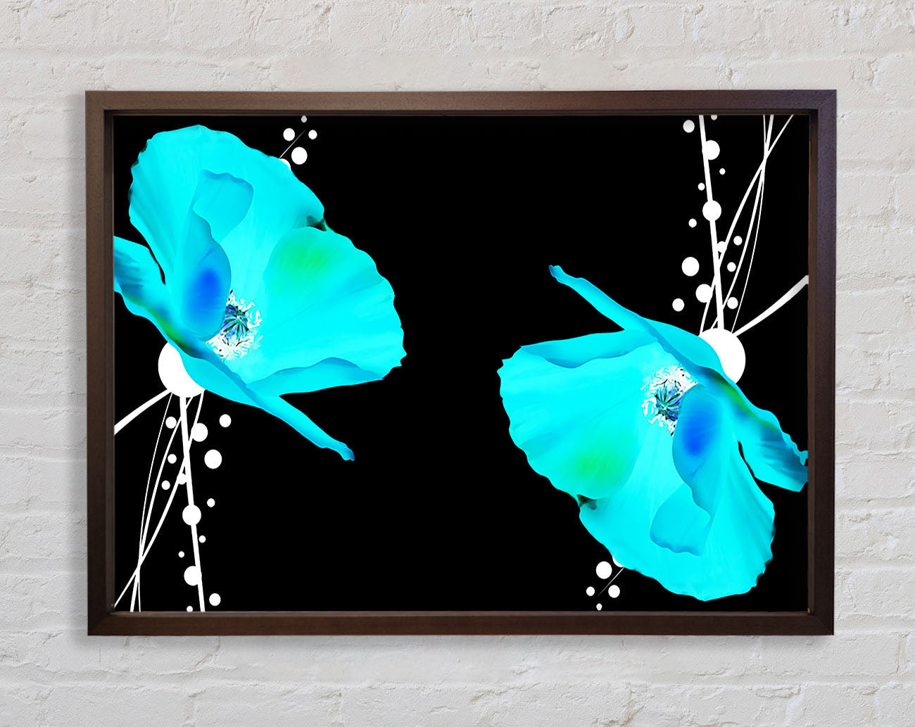 Blue Poppy Abstract Framed Wall Art