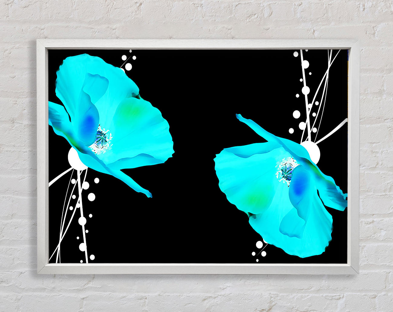 Blue Poppy Abstract Framed Wall Art