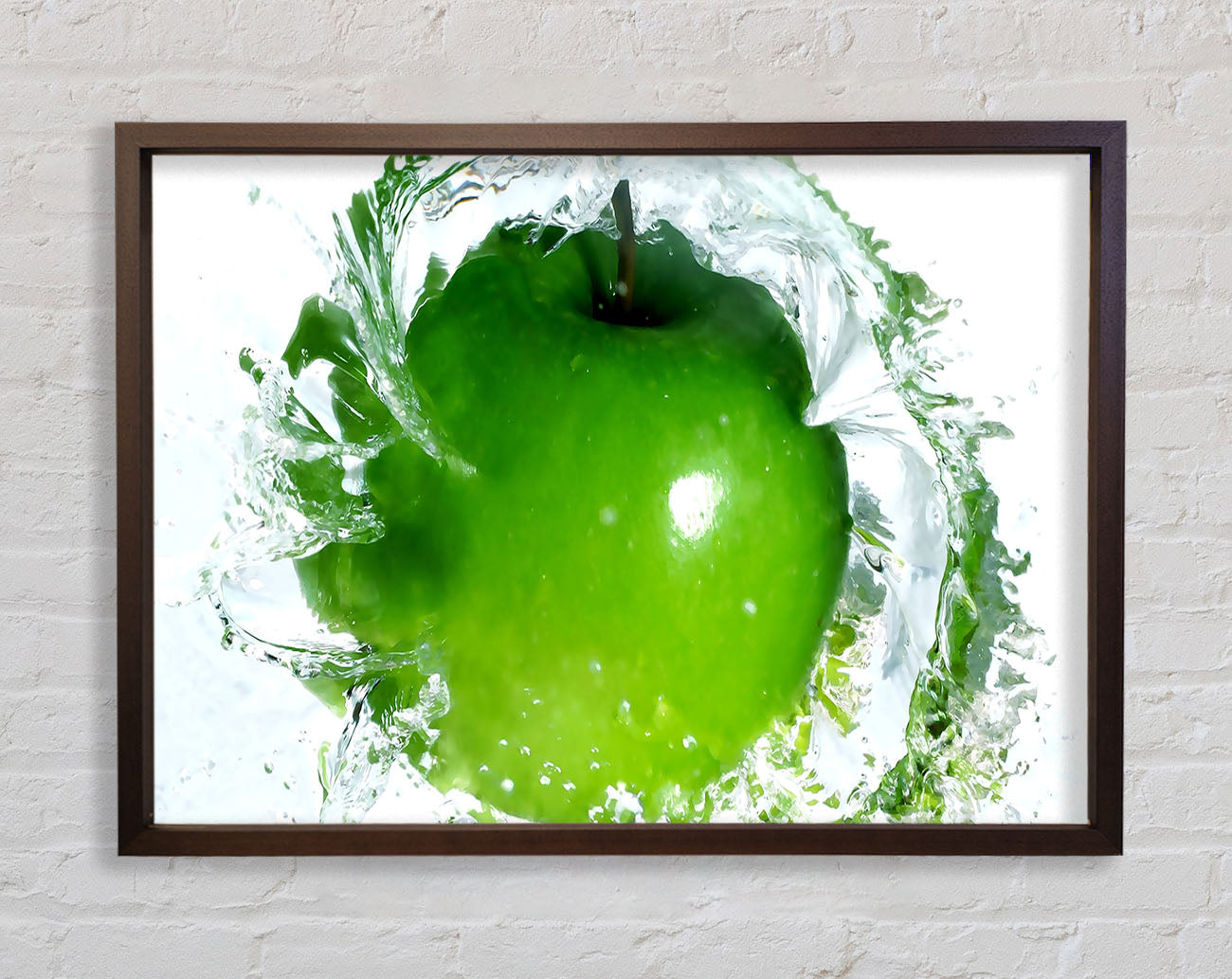 Apple Water Splash Framed Wall Art