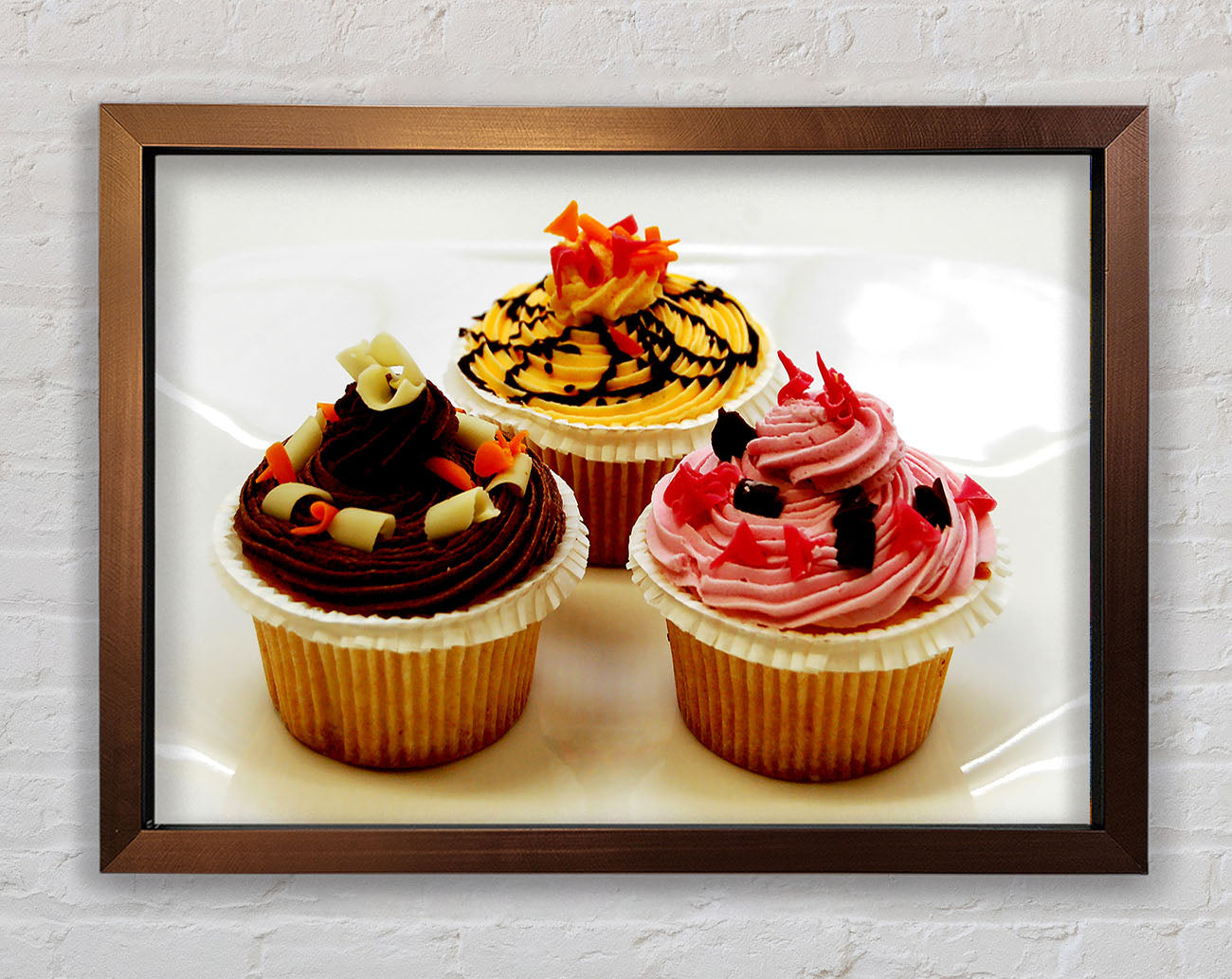Cupcake Trio Framed Wall Art