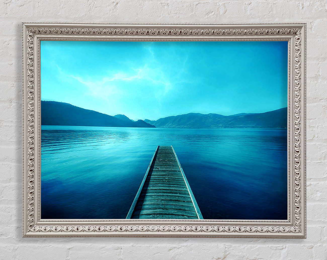 Blue Lake Dock Framed Wall Art
