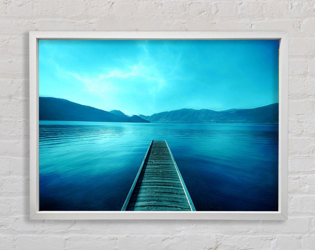 Blue Lake Dock Framed Wall Art