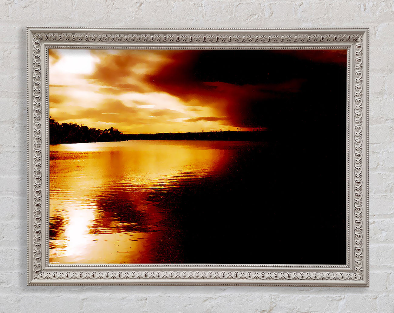 Chocolate River Treeline Framed Wall Art