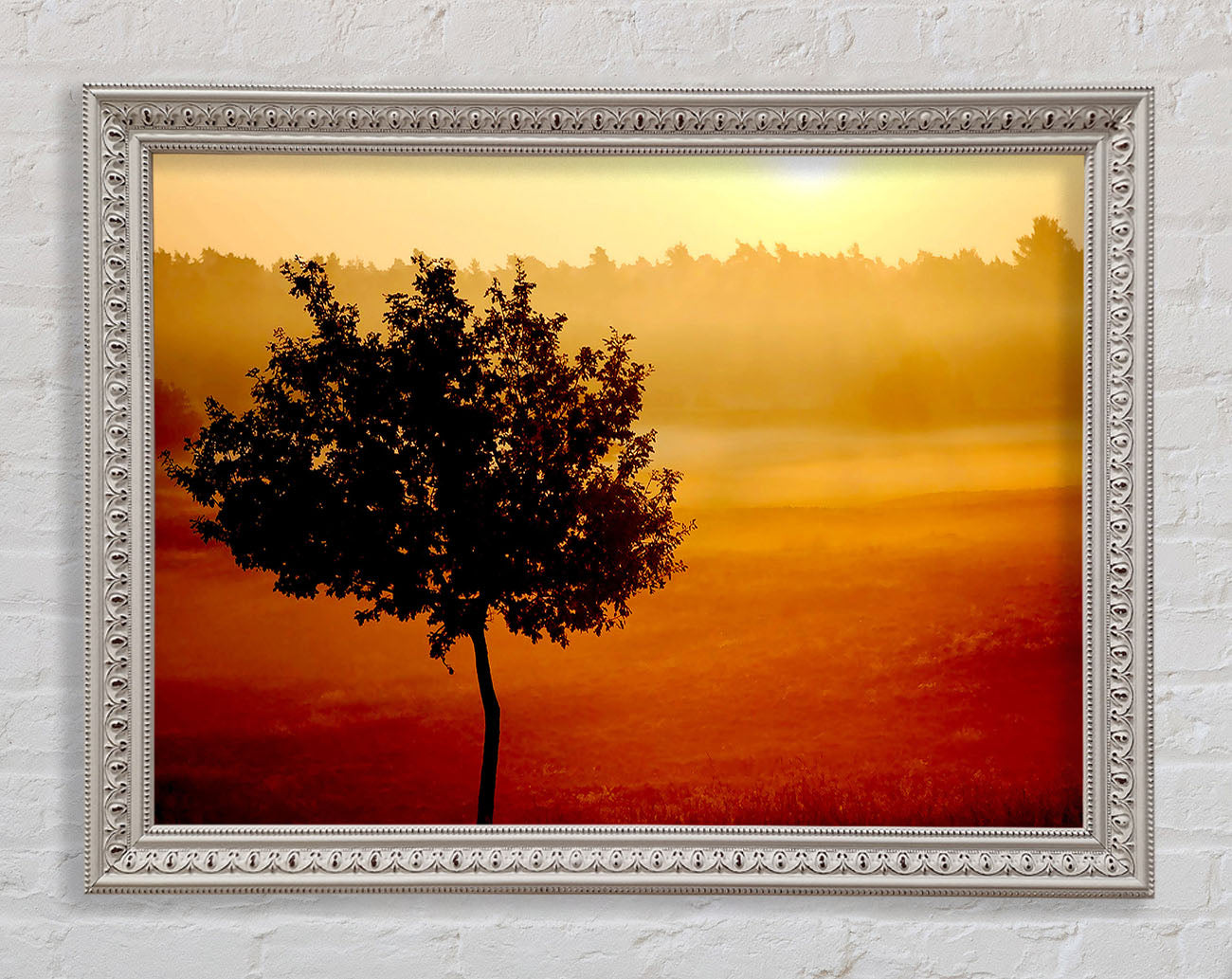 Blazing Sun Tree Framed Wall Art