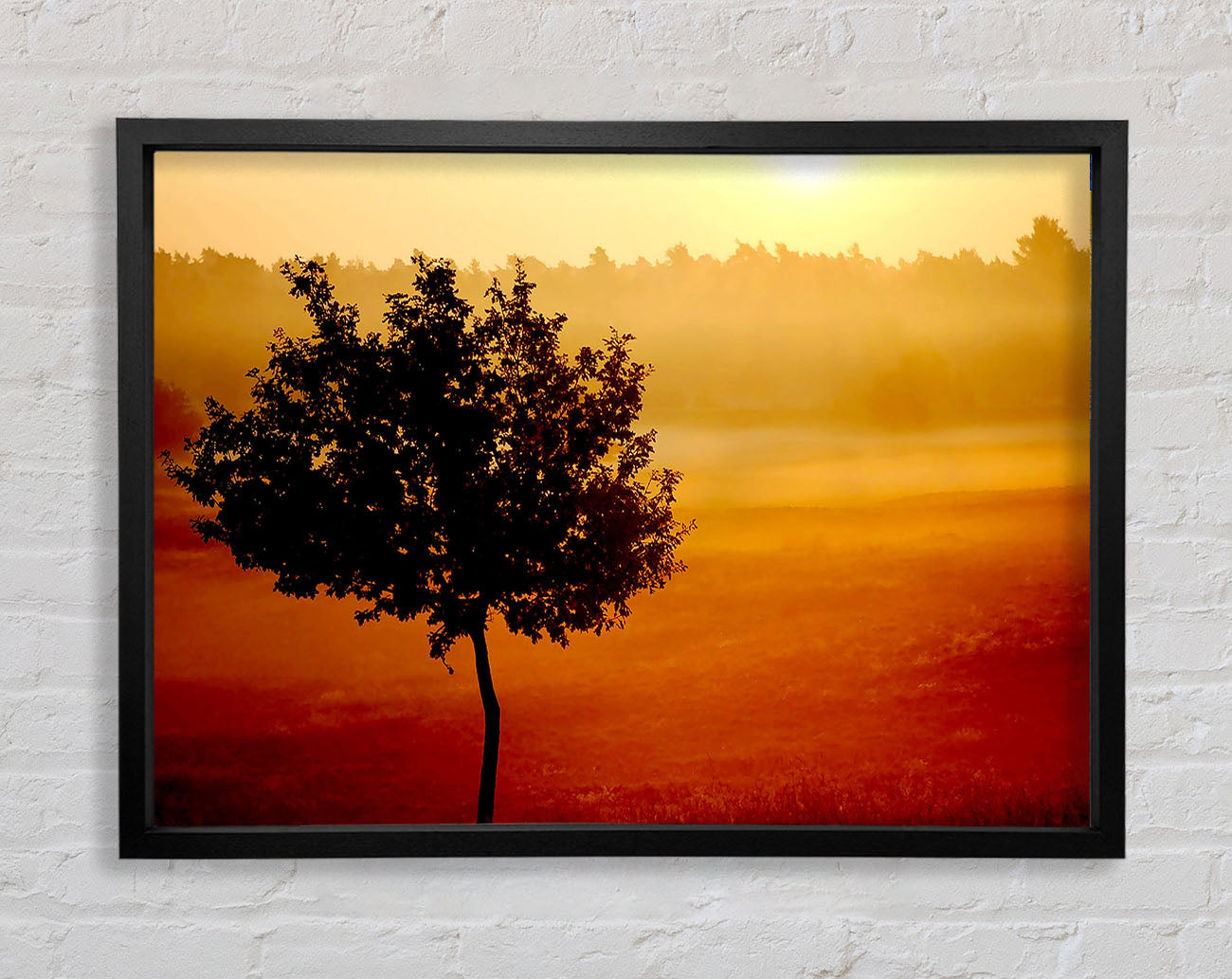 Blazing Sun Tree Framed Wall Art