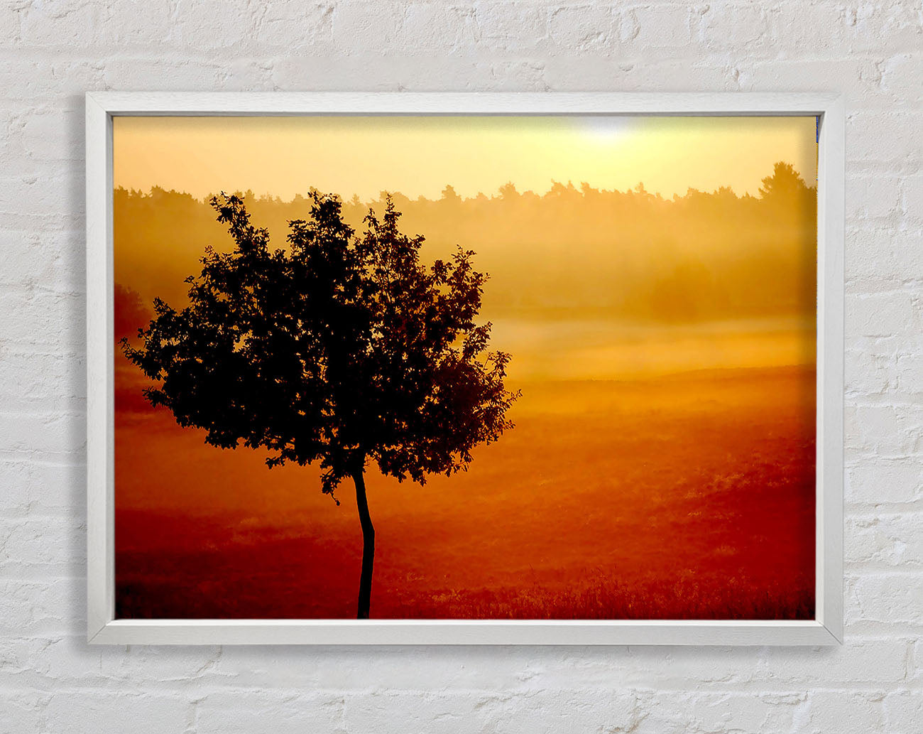 Blazing Sun Tree Framed Wall Art