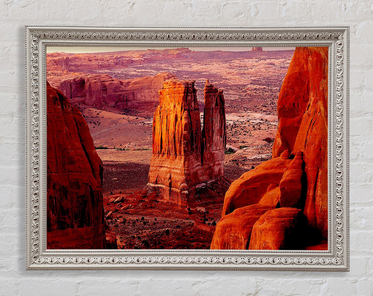 Courthouse Towers At Sunset Arches National Park Utah Framed Wall Art