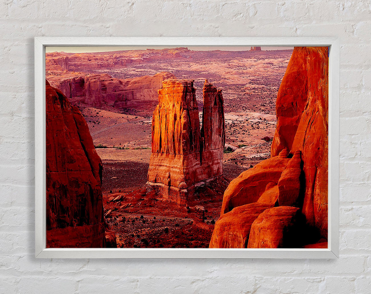 Courthouse Towers At Sunset Arches National Park Utah Framed Wall Art