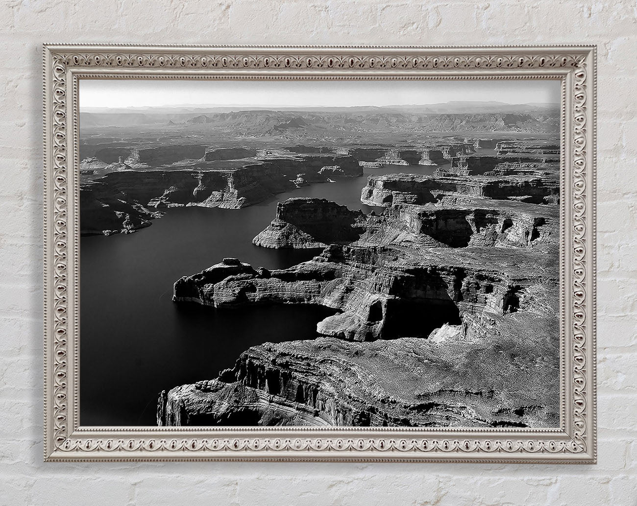 Aerial View Of Canyon Framed Wall Art