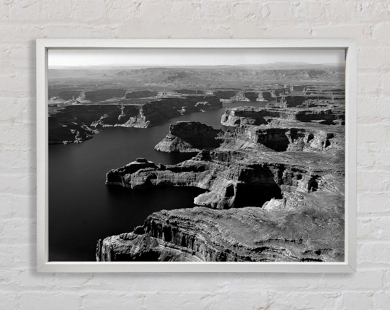 Aerial View Of Canyon Framed Wall Art