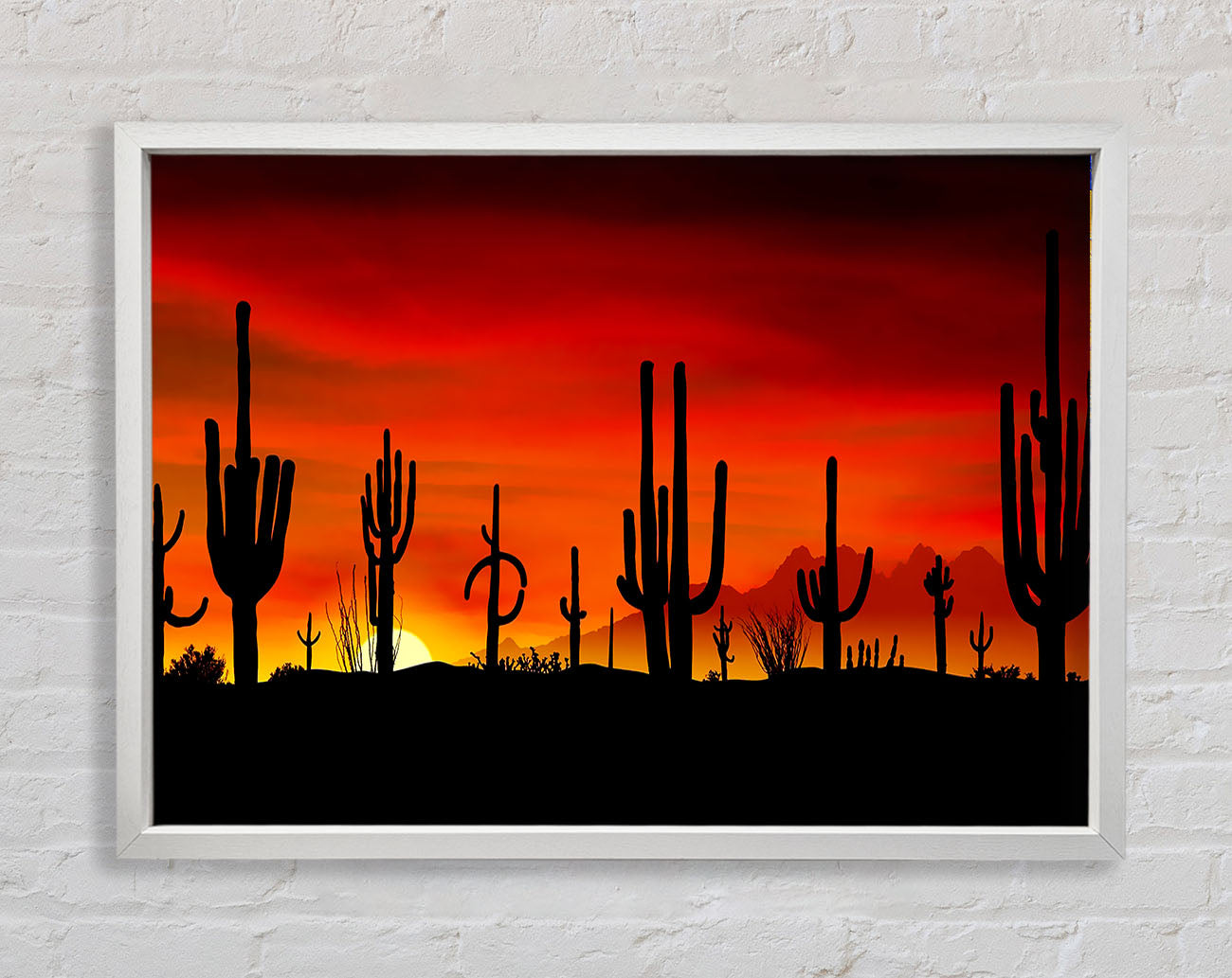 Cactus Sunset Beauty Framed Wall Art