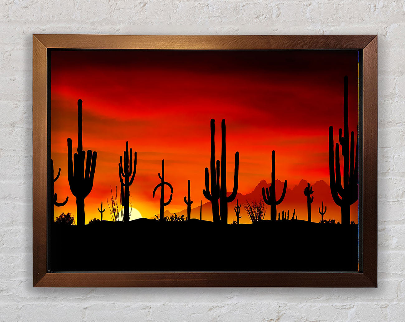 Cactus Sunset Beauty Framed Wall Art