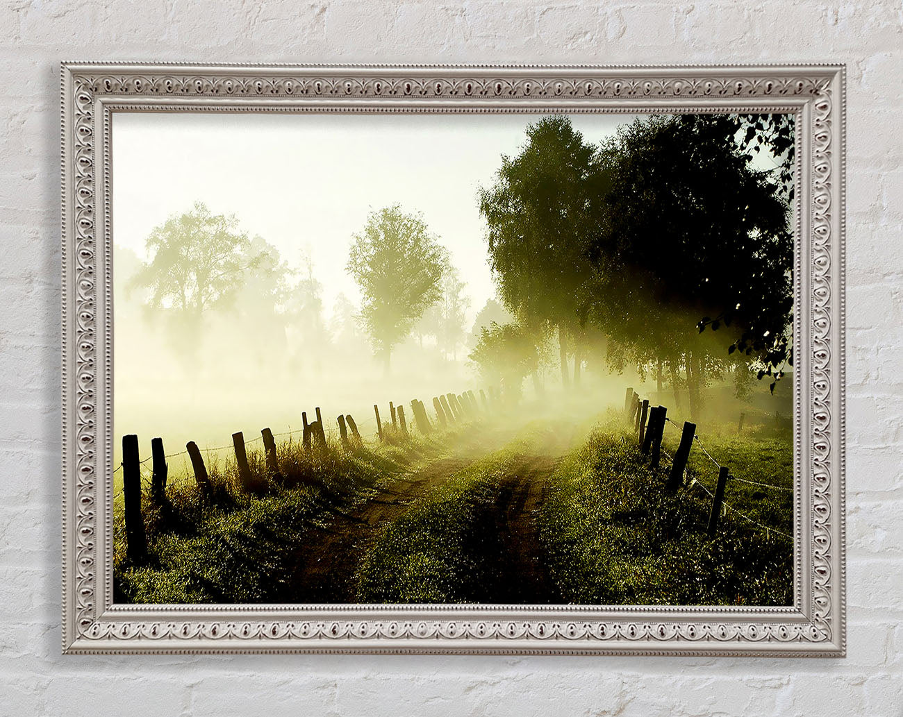 Country Lane Mist Framed Wall Art