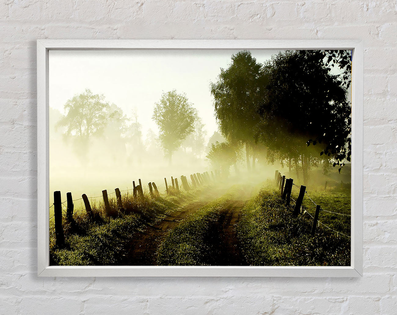 Country Lane Mist Framed Wall Art