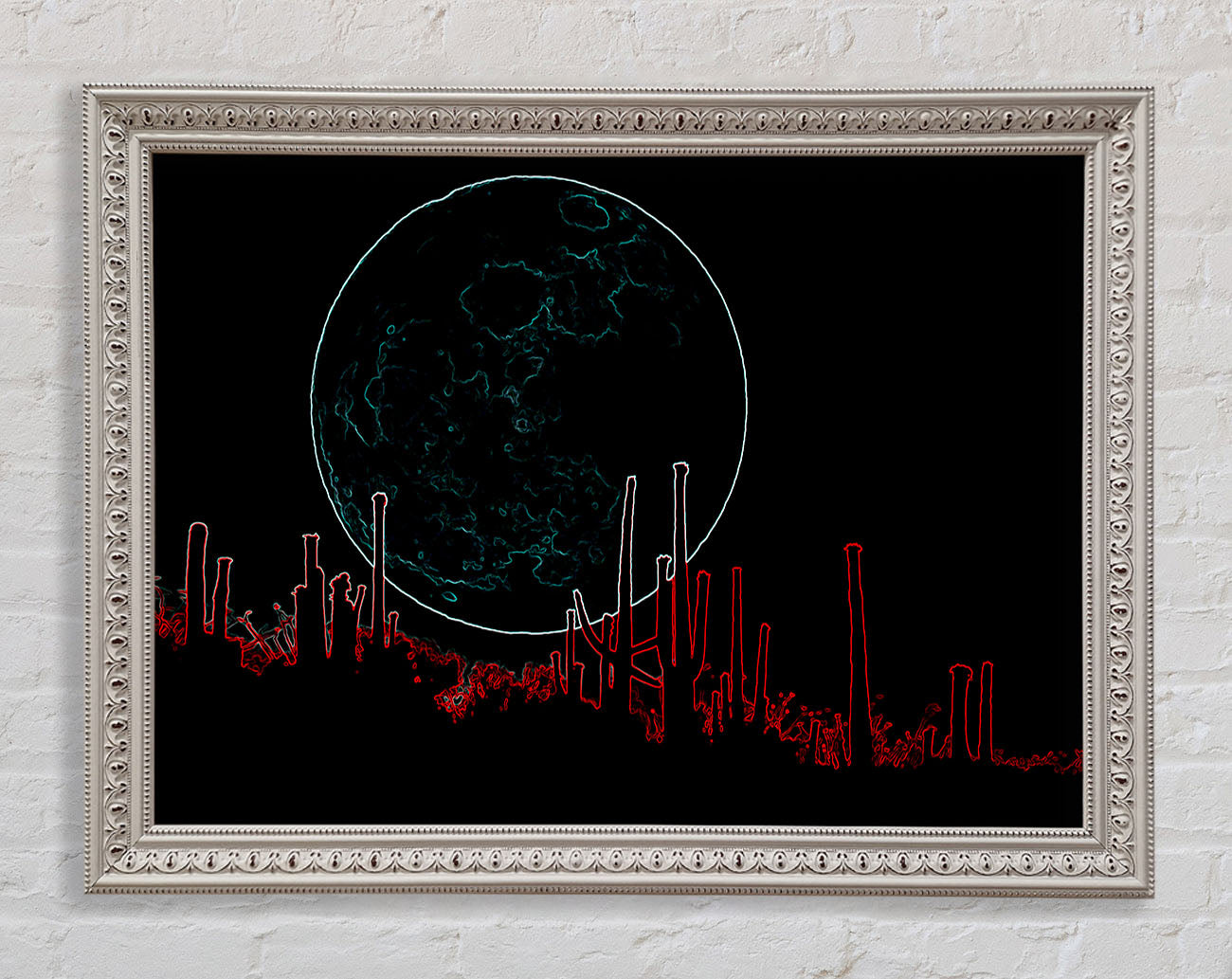 Abstract Neon Landscape 07 Framed Wall Art