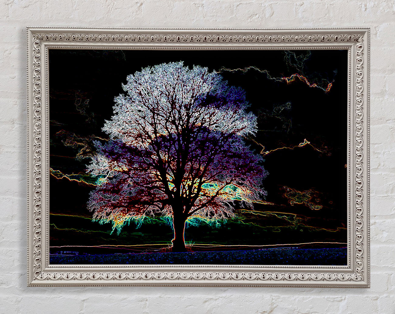 Abstract Neon Landscape 12 Framed Wall Art