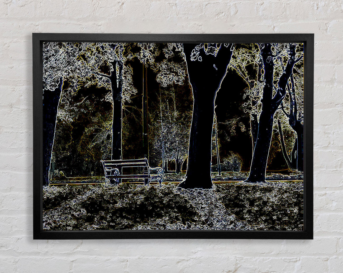 Abstract Neon Landscape 01 Framed Wall Art