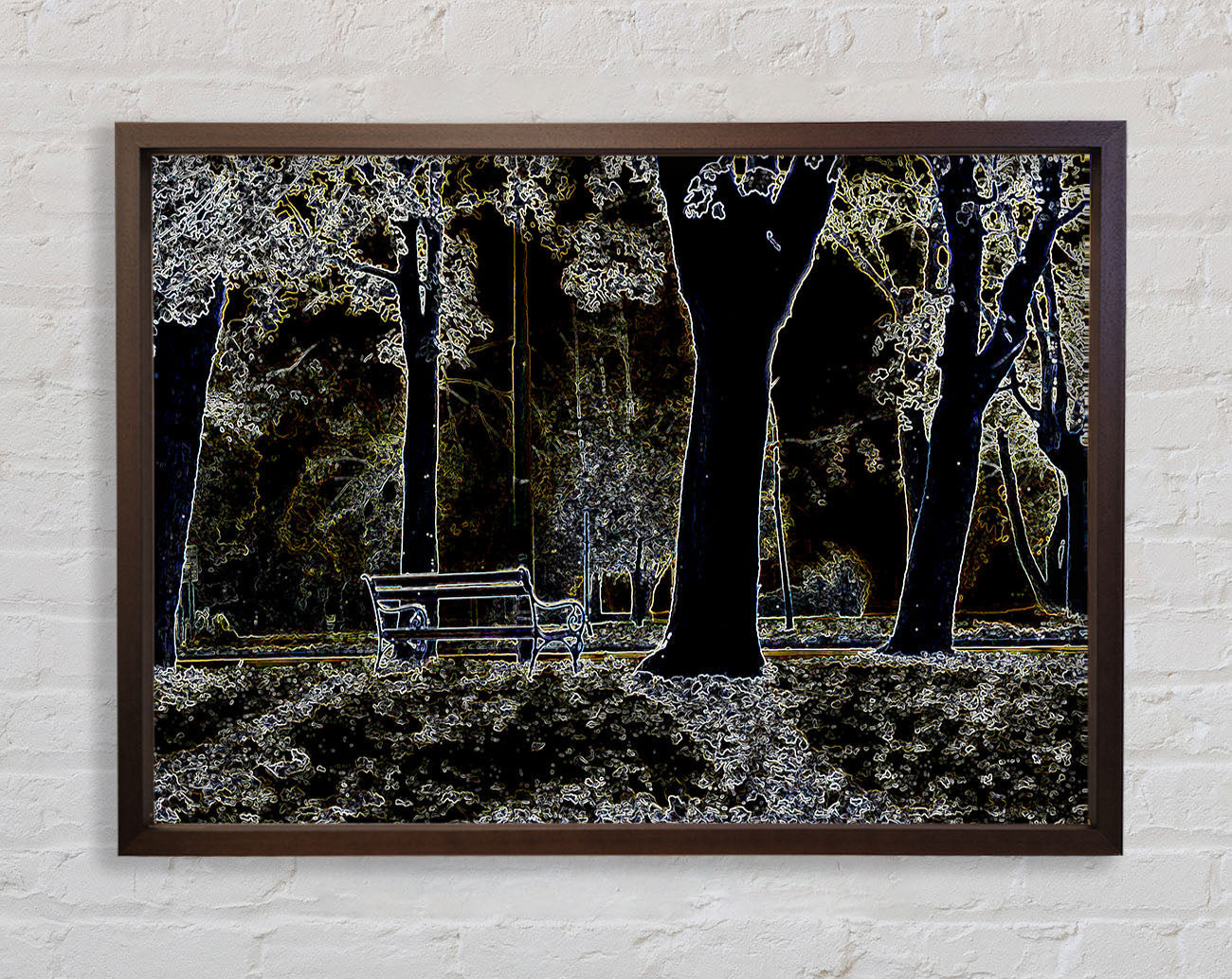 Abstract Neon Landscape 01 Framed Wall Art