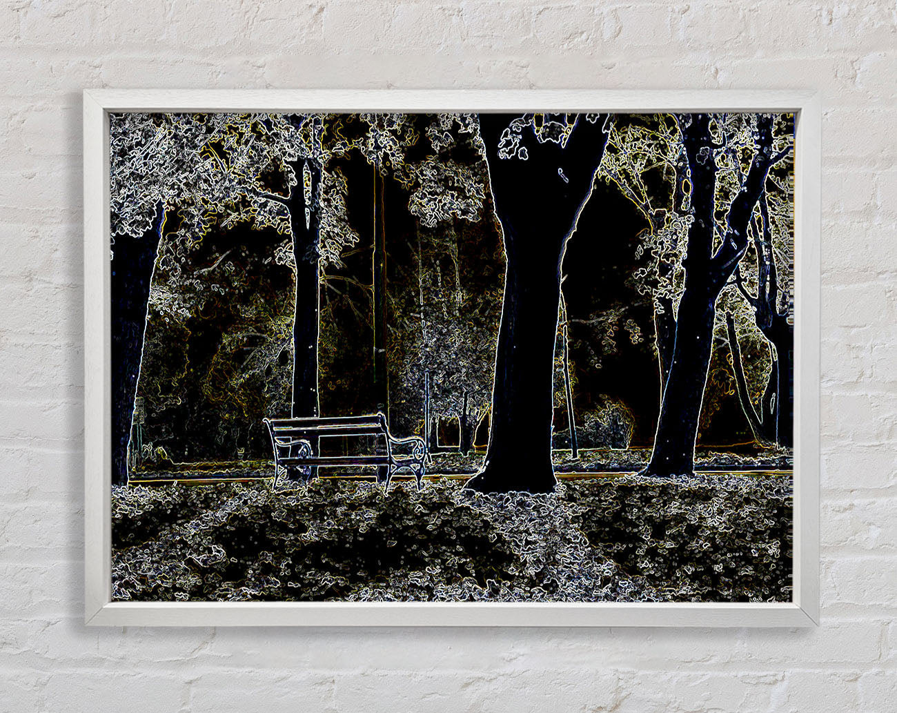 Abstract Neon Landscape 01 Framed Wall Art