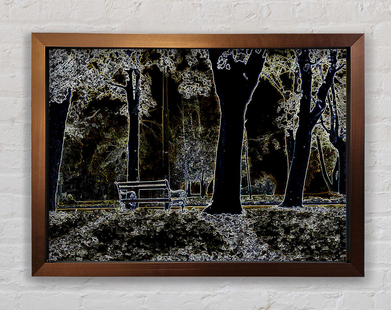 Abstract Neon Landscape 01 Framed Wall Art